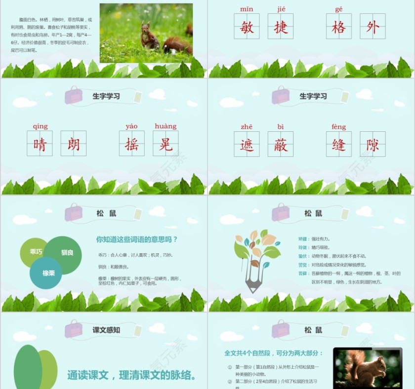 小学语文课件PPT模板 读书分享教师说课老师讲课古诗寓言公开课第2张