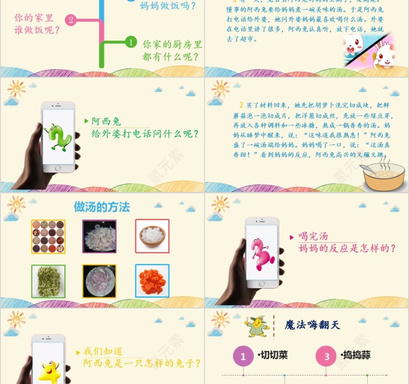 阿西兔的美味汤幼小衔接教学课件PPT模板第2张