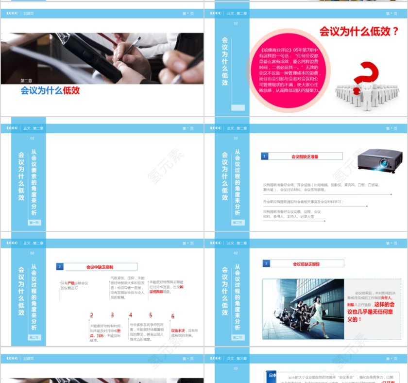蓝色简约高效会议秘诀第4张