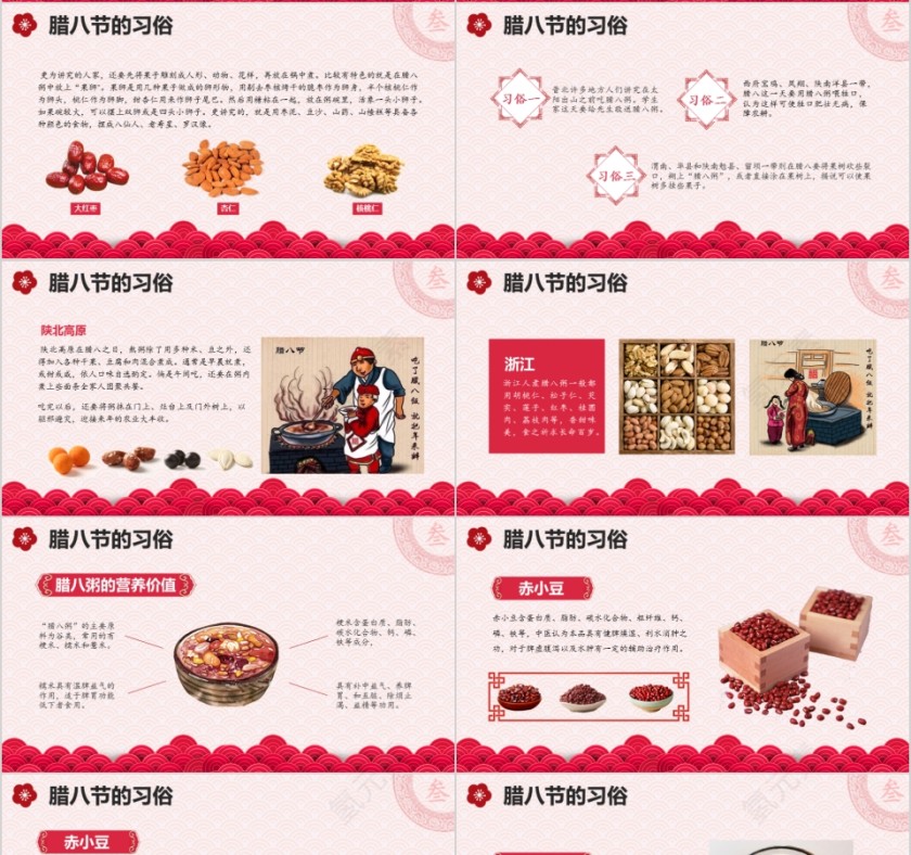 粉色喜庆腊八节PPT模板第4张