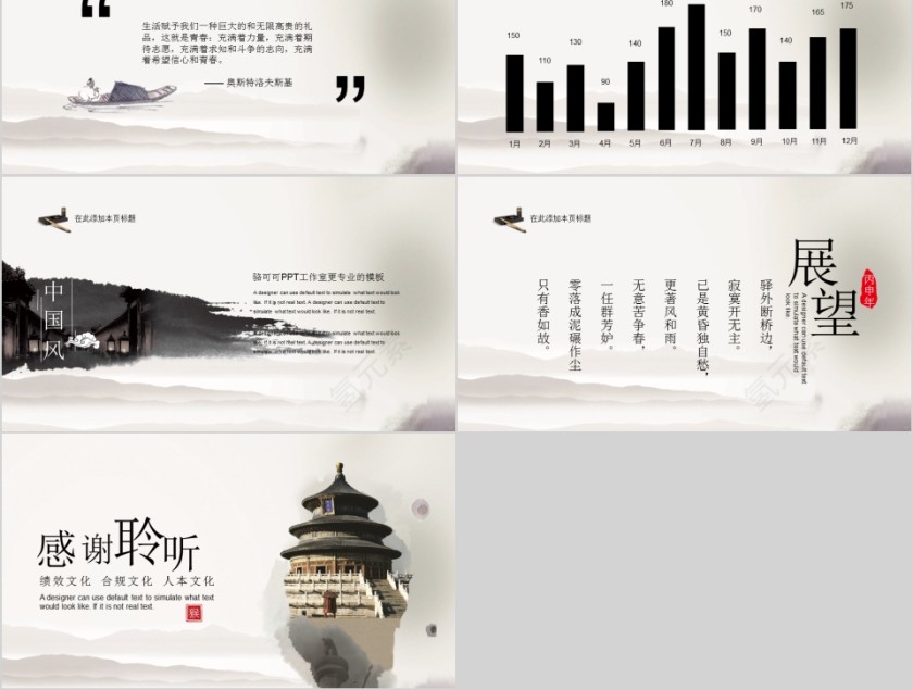 中国风企业文化人本文化绩效文化合体文化PPT模板第5张