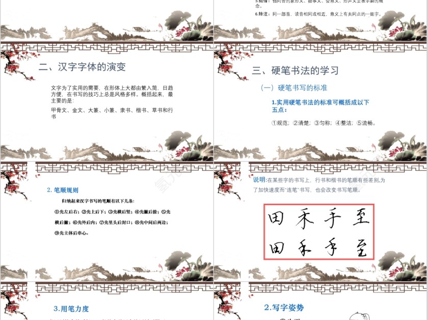 硬笔书法教育通用模板第2张