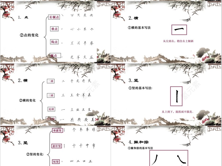 硬笔书法教育通用模板第4张