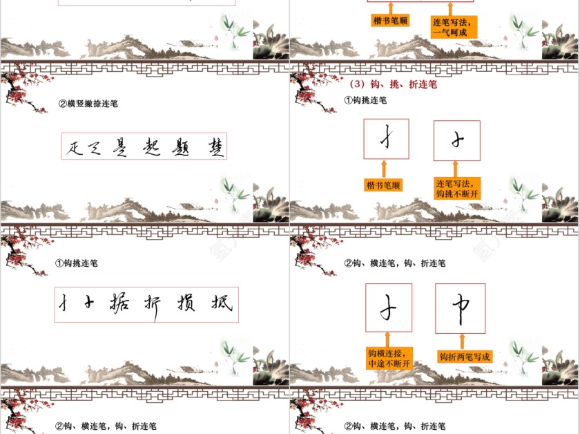 硬笔书法教育通用模板第8张