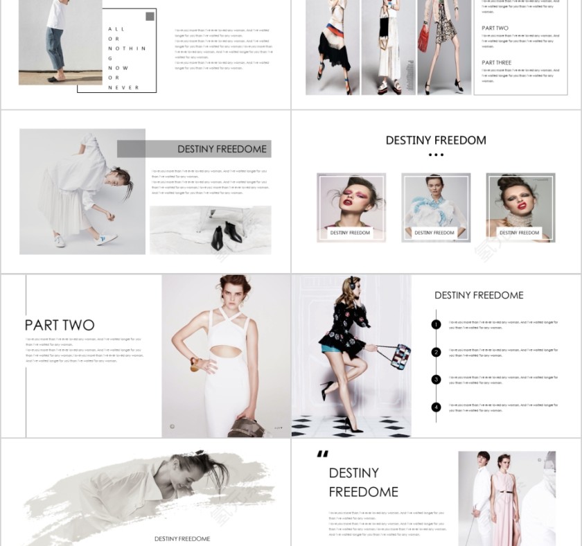 商务欧美ppt模板简约2019高端大气 商业工作汇报时尚极简风素材第2张