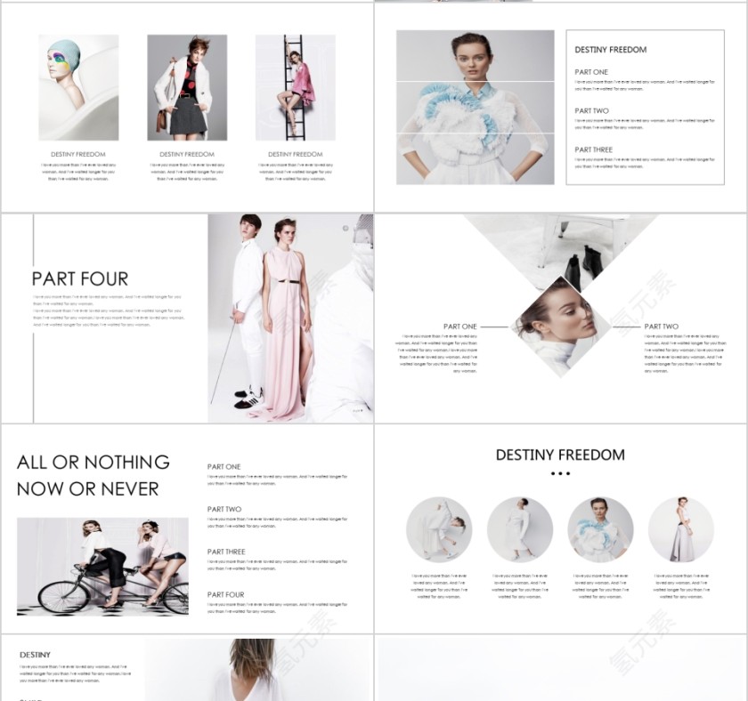 商务欧美ppt模板简约2019高端大气 商业工作汇报时尚极简风素材第4张