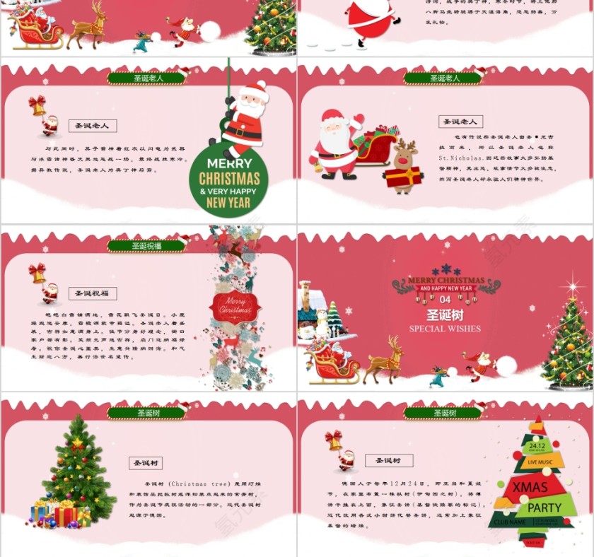 可爱卡通圣诞节介绍幼儿园课件PPT第3张