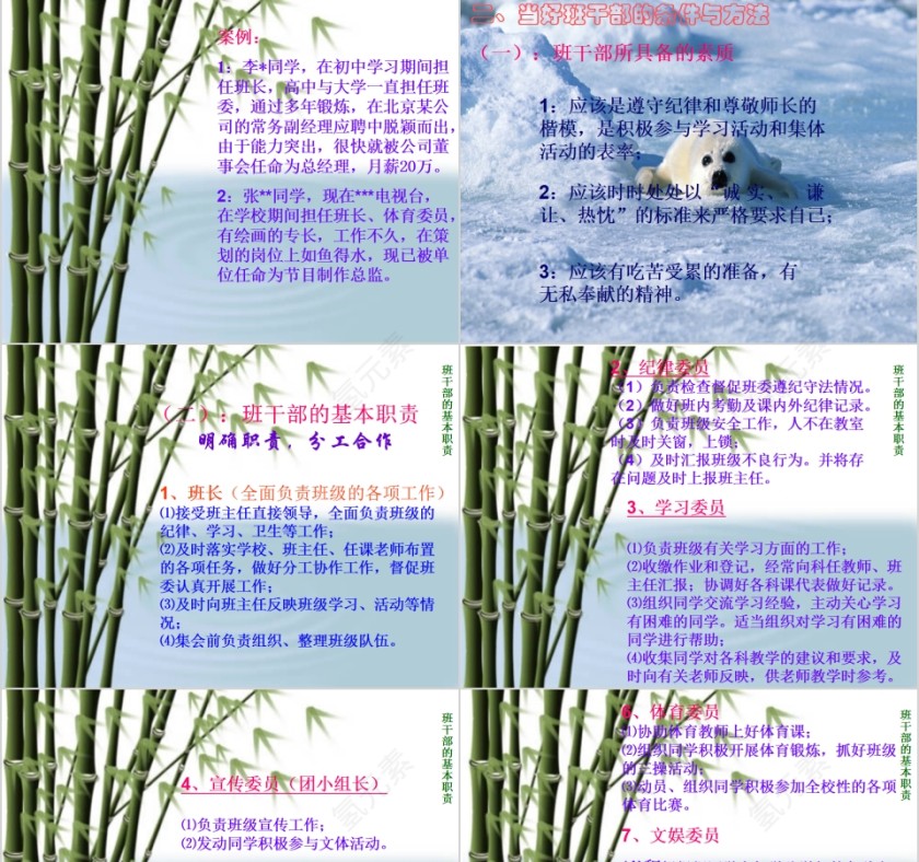 简约初中班干部培训PPT模板第3张