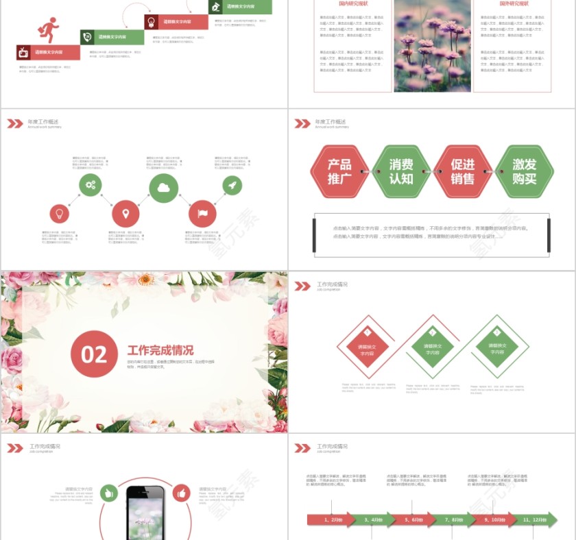 文艺小清新PPT模板第2张