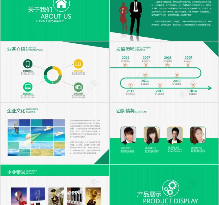 清新绿色公司介绍通用总结PPT第2张