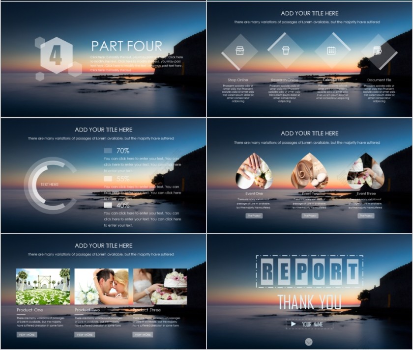 商务欧美ppt模板简约2019高端大气 商业工作汇报时尚极简风素材第4张