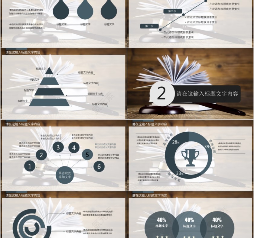 法律培训ppt法律法院工作汇报PPT模板第2张