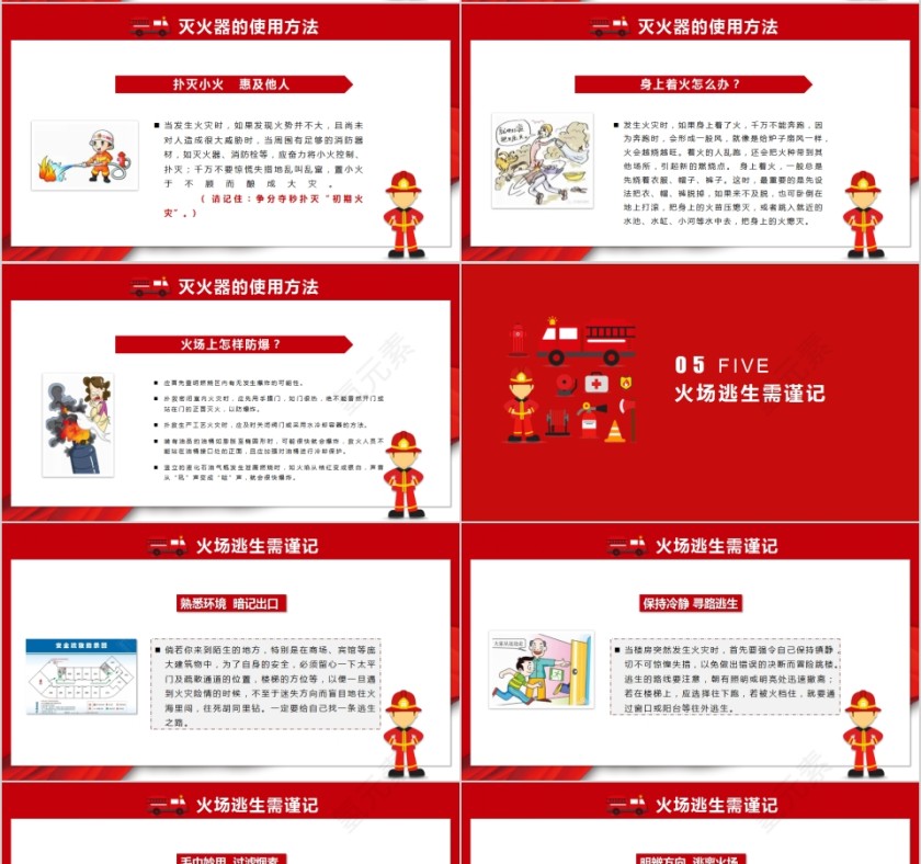 消防安全知识培训PPT模板安全意识PPT第4张