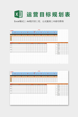 高端系统年度运营目标规划表excel模板