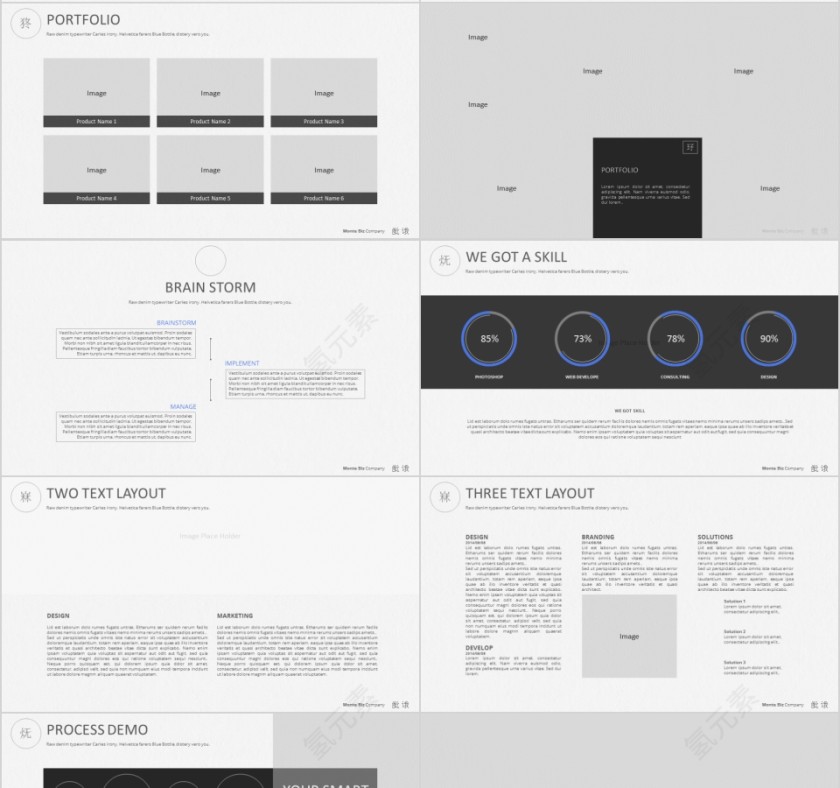 商务欧美ppt模板简约2019高端大气 商业工作汇报时尚极简风素材第4张
