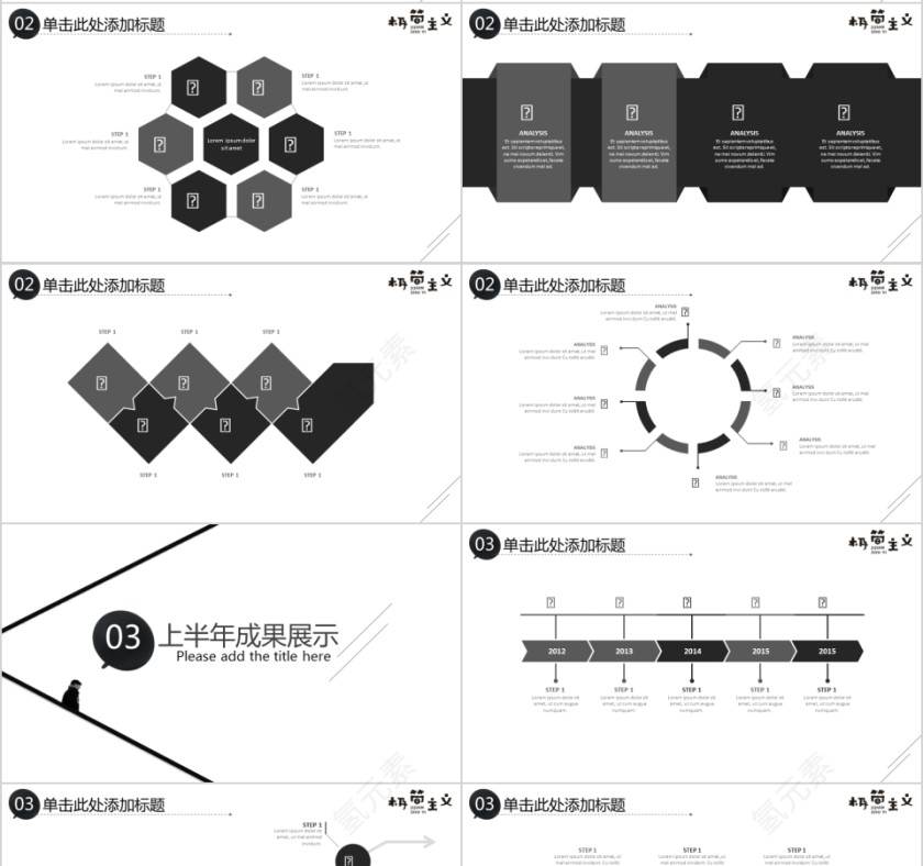 商务欧美ppt模板简约2019高端大气 商业工作汇报时尚极简风素材第4张