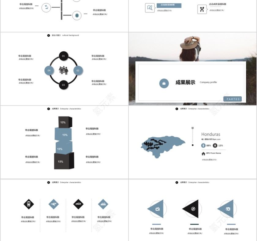欧美风企业宣传PPT模板公司报告第3张