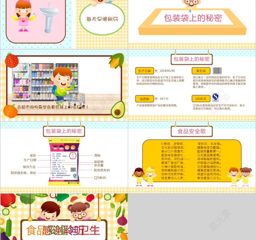 幼儿园幼儿教育食品安全与卫生PPT模板第5张