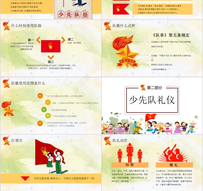 绿色简约大气少先队礼仪知识ppt第3张