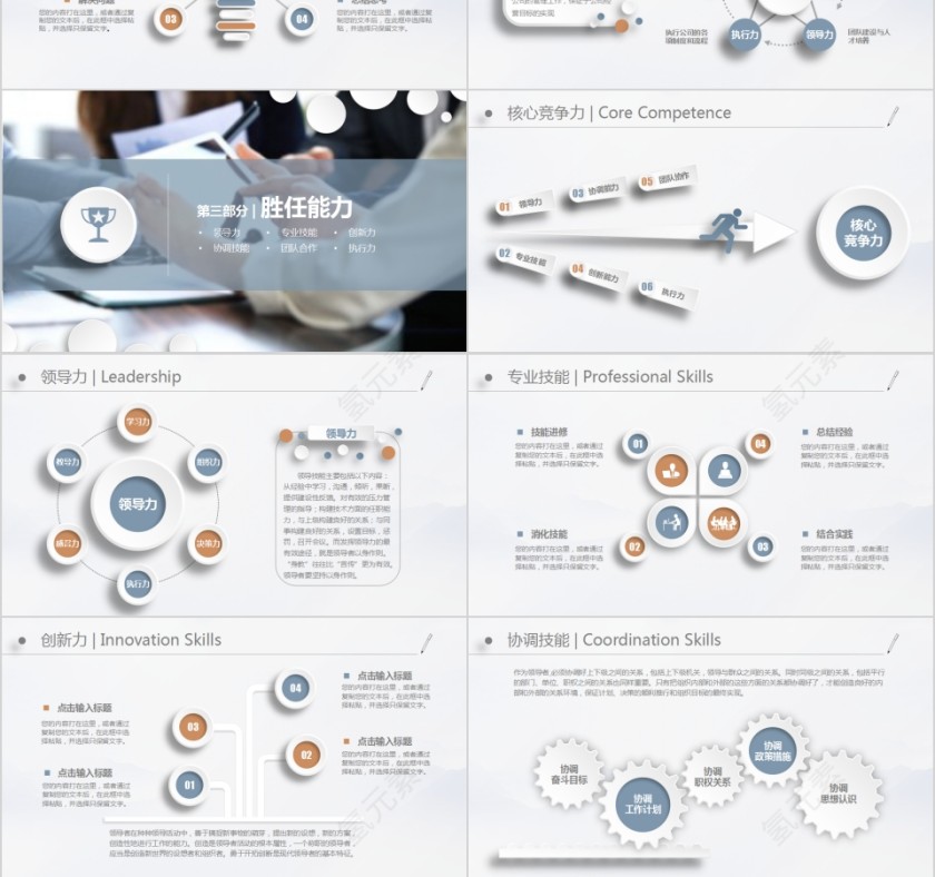 灰色框架完整岗位竞聘报告PPT第3张