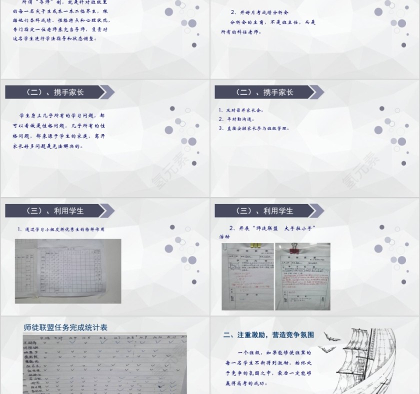 简约清新凝心聚力战高三德智并重结硕果交流会PPT模板第2张