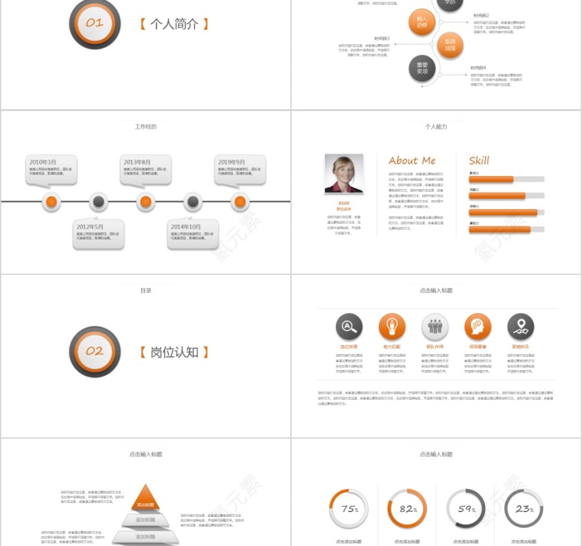 简约清新岗位竞聘报告PPT模板第2张
