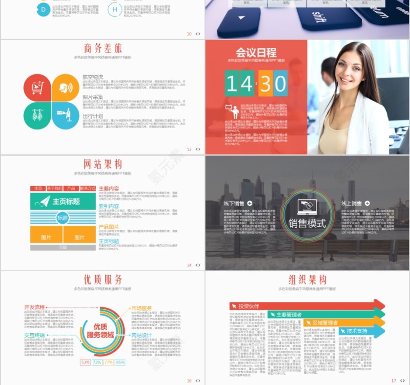 彩色大气商务策划创业计划书ppt模版第3张