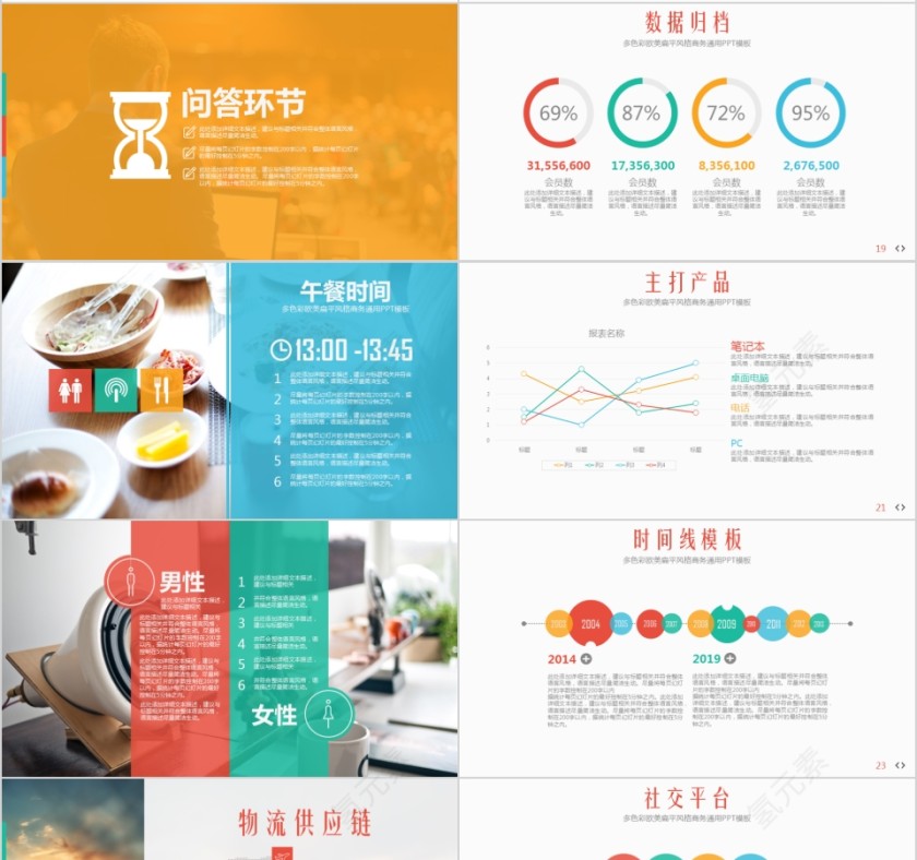 彩色大气商务策划创业计划书ppt模版第4张