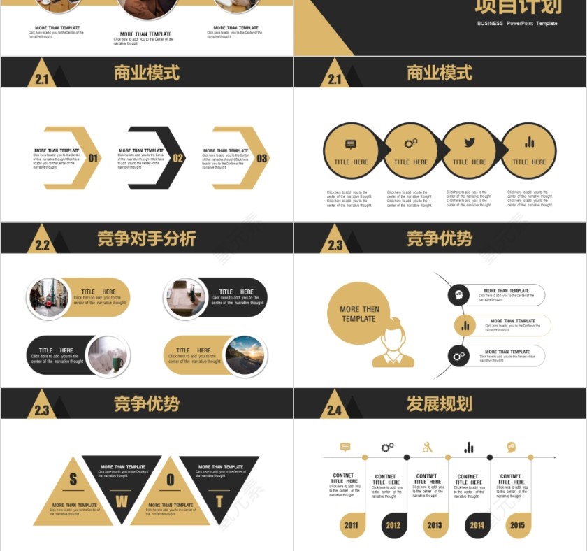 黑色大气商业计划书模版第3张