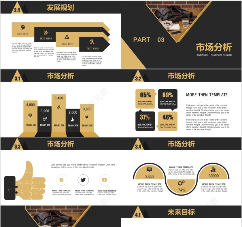 黑色大气商业计划书模版第4张