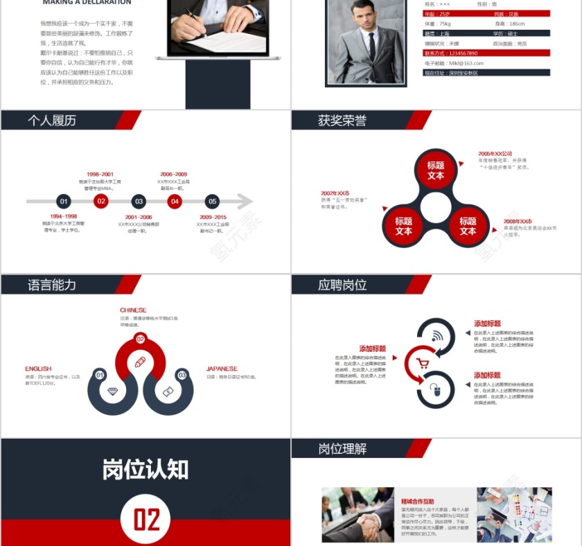 严谨实用框架完整岗位竞聘报告动态PPT模板第2张