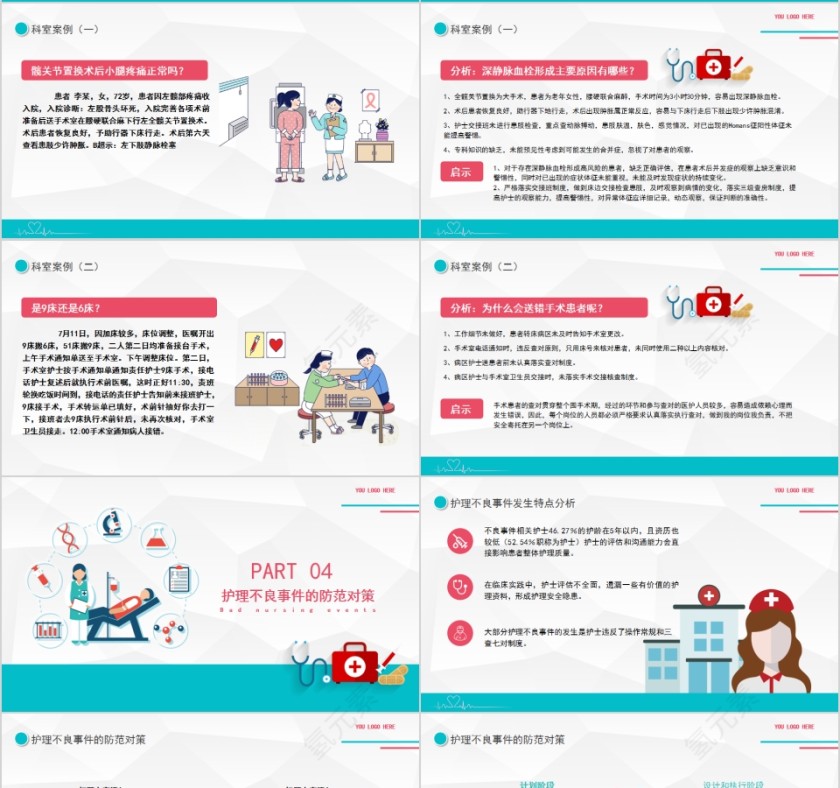 简约清新护理不良事件与隐患缺陷PPT模板第4张