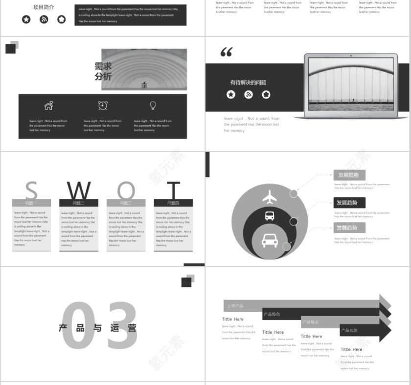 大气高端时尚简约创业融资计划书PPT模板第3张