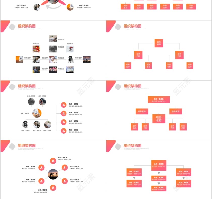 企业组织结构图ppt组织架构图模板第3张
