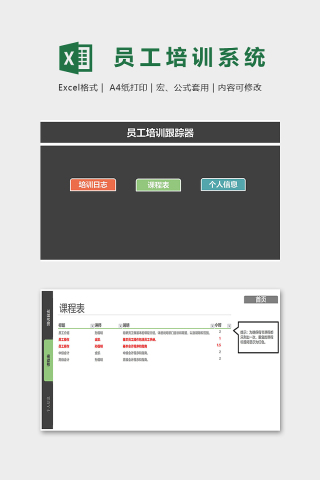 高端专业员工培训系统excel表