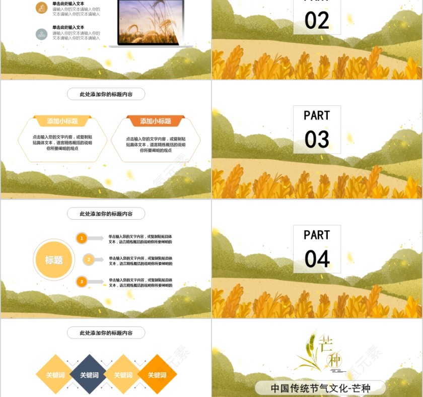 中国传统节气文化芒种ppt模板第2张