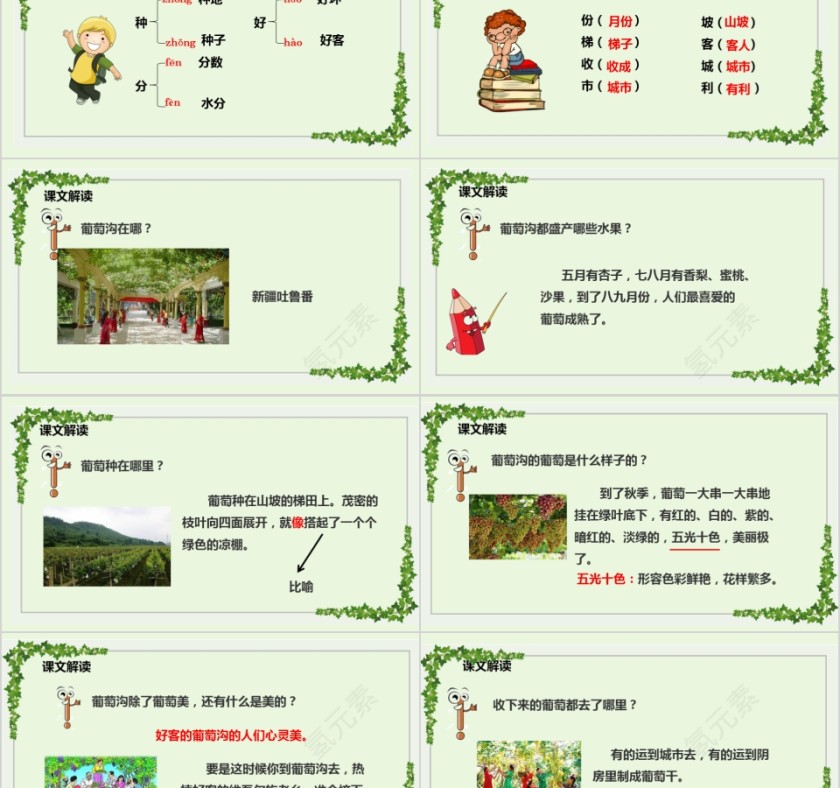 小学语文课件PPT模板 读书分享教师说课老师讲课古诗寓言公开课第2张
