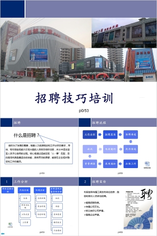 蓝色大气简约清新招聘技巧培训ppt