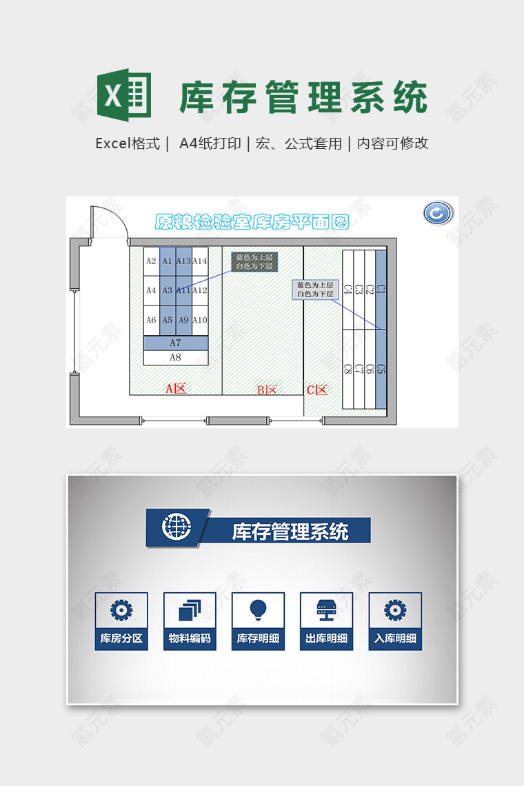 超市用的出入库存管理系统excel模板