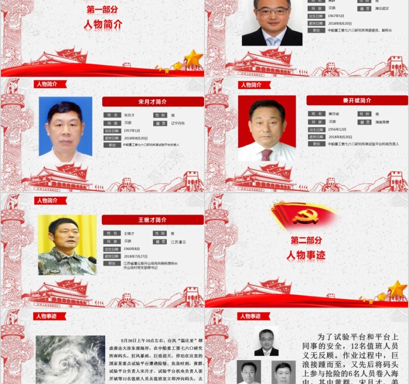 红色党政教育学习PPT模板第2张