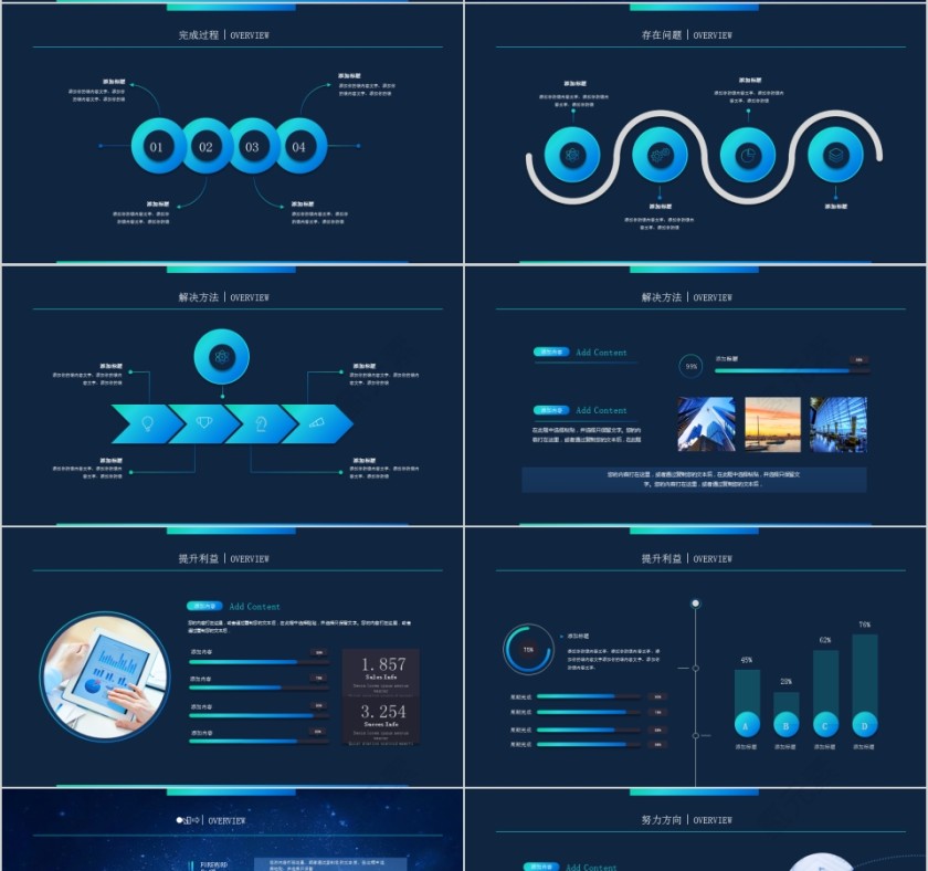 震撼大气完整框架科技公司年终总结PPT模板第4张