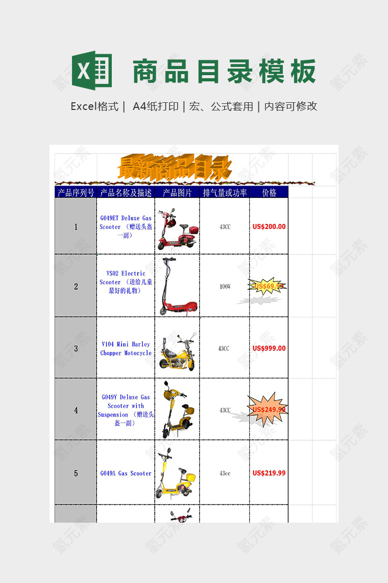 电子邮件发送企业产品清单