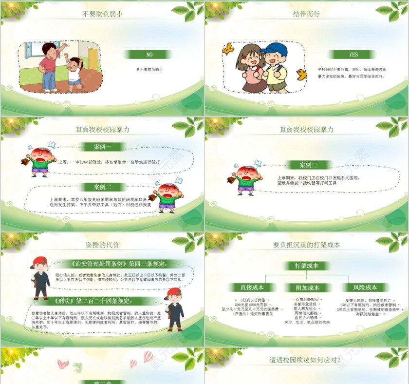 拒绝校园欺凌建造友善和谐校园主题班会PPT模板第4张