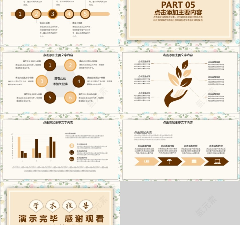 文艺小清新学术论文报告PPT第5张