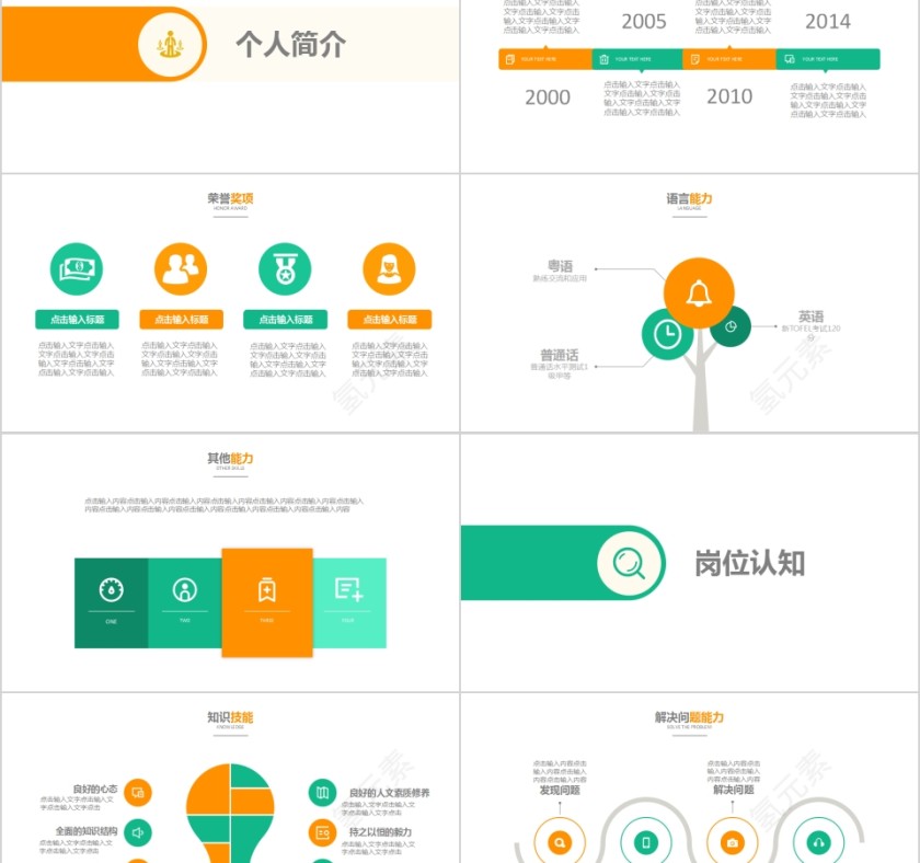 时尚个性岗位竞聘PPT模板第2张