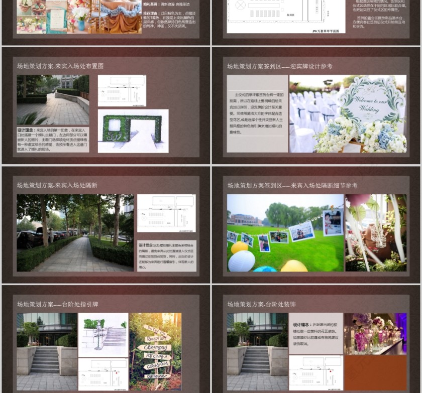 黑色背景浪漫婚礼策划方案PPT模板第3张