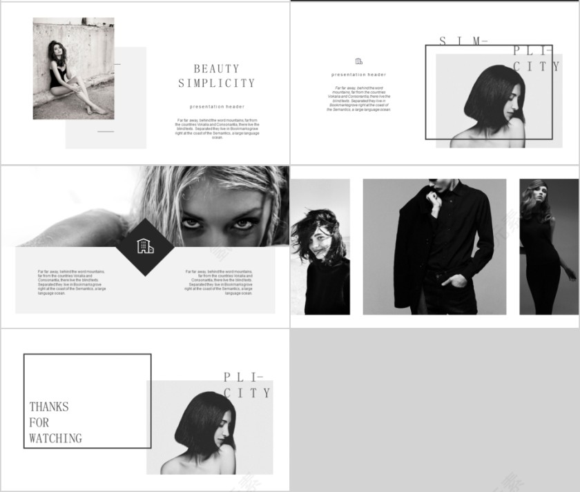 商务欧美ppt模板简约2019高端大气 商业工作汇报时尚极简风素材第4张