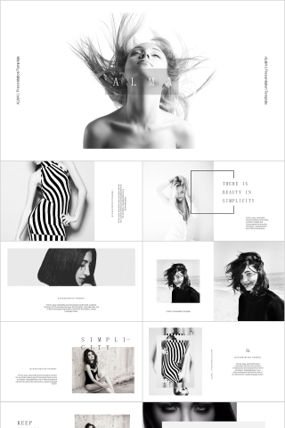 商务欧美ppt模板简约2019高端大气 商业工作汇报时尚极简风素材