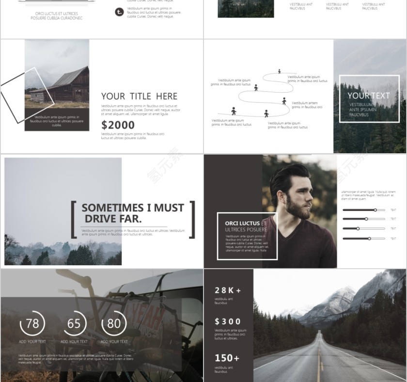 商务欧美ppt模板简约2019高端大气 商业工作汇报时尚极简风素材第3张