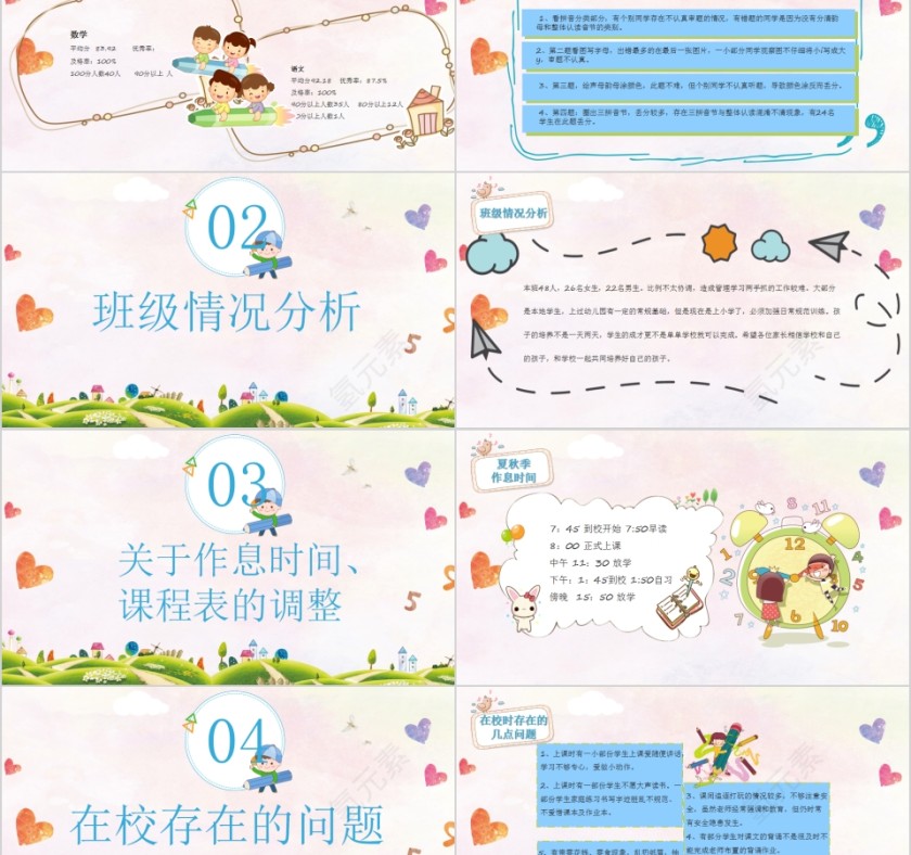 卡通儿童小学生期中家长会课件ppt模板第2张